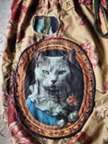 Parisian Maneki-Neko / Bloomers Victorian Pants Shabby Chic Ruffles Rose Cat Patchwork Golden Lace  Romantic Chic Patched CATS Aplique