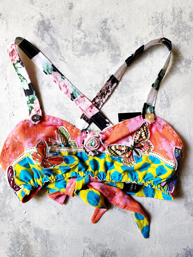 Garden Deluxe / New Age street-wear Avant-garde Accessories Crop-top Bralette Bra Cottagecore Bohemian Top Shabby Chic
