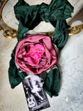 Madame Veronica / Vintage Lace Silk  Cottage Romantic Flower Large Edwardian French Rose BowtieJabot Boho