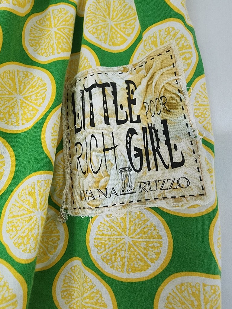 Cloudless Lemon / Bloomers Victorian Pants Shabby Chic Aplique Lemon Floral Print Patchwork Romantic Chic Patched Avant-garde