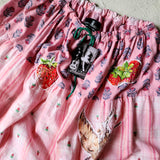 High Tea / Maxi Skirt Vintage Lace Cottage European Cotton Tea Cup Butterfly Rose Bird Boho style Upcycled Recycled Hand Stitched