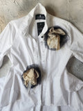Larisa High-Low / Designer White Top Cottage Concept Avangard Artisan Rose Pin Capsule Collection Distressed European Vintage