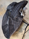 SPIRIT OF VENICE / Designer Top Hat Shabby Chic Hat Upcycled Distressed Denim Bohemian style Hat Hand Stitched Top Hat Patchwork