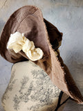 MOCCO ACADEMY / Designer Top Hat Shabby Chic Hat Upcycled Distressed Denim Bohemian style Hat Hand Stitched Top Hat Patchwork