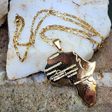 Powerful Call / Unique Necklace for Men Gold Necklace Africa Pendant Gift Guy Mens Gift Idea