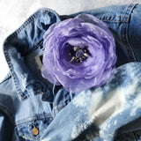 Wild Flower  / Boho Rose Choker Flower Brooch Clip Upcycled Magnolia Apple Blossom Upcycled Concept Store Made in USA