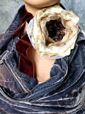 MOCCO ACADEMY / Cottage Jabot Silk Romantic Flower Fabric Rose Gold Camellia Bowtie Antique Lace 20th century 60s archives
