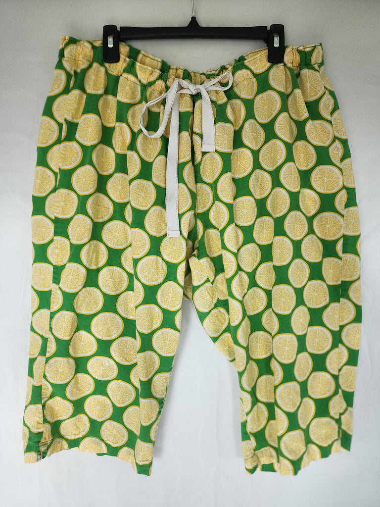 Cloudless Lemon / Bloomers Victorian Pants Shabby Chic Aplique Lemon Floral Print Patchwork Romantic Chic Patched Avant-garde