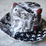 SOUTH STARS / Designer Top Hat Shabby Chic Hat Upcycled Distressed Denim Bohemian style Hat Hand Stitched Top Hat Patchwork
