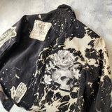 Moody Rose Academy / Boho Artisan Duster Upcycled Vintage Asid Black Denim Concept Avangard Patchwork Jacket