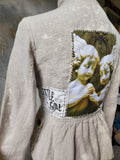 Guardian Soul / Designer Jacket Cottage Linen Patched Avangard Boho Artisan Distressed European Vintage