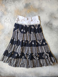 Country Lina / Authentic Boho Maxi Skirt Designer Upcycled European Cotton Denim Shabby Chic Concept Street wear