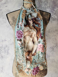 VENUS  / Vintage Gold Lace Botticelli Venus Portrait Jabot Cottage Romantic Flower Large Edwardian Shabbychic Baroque Rose Bowtie