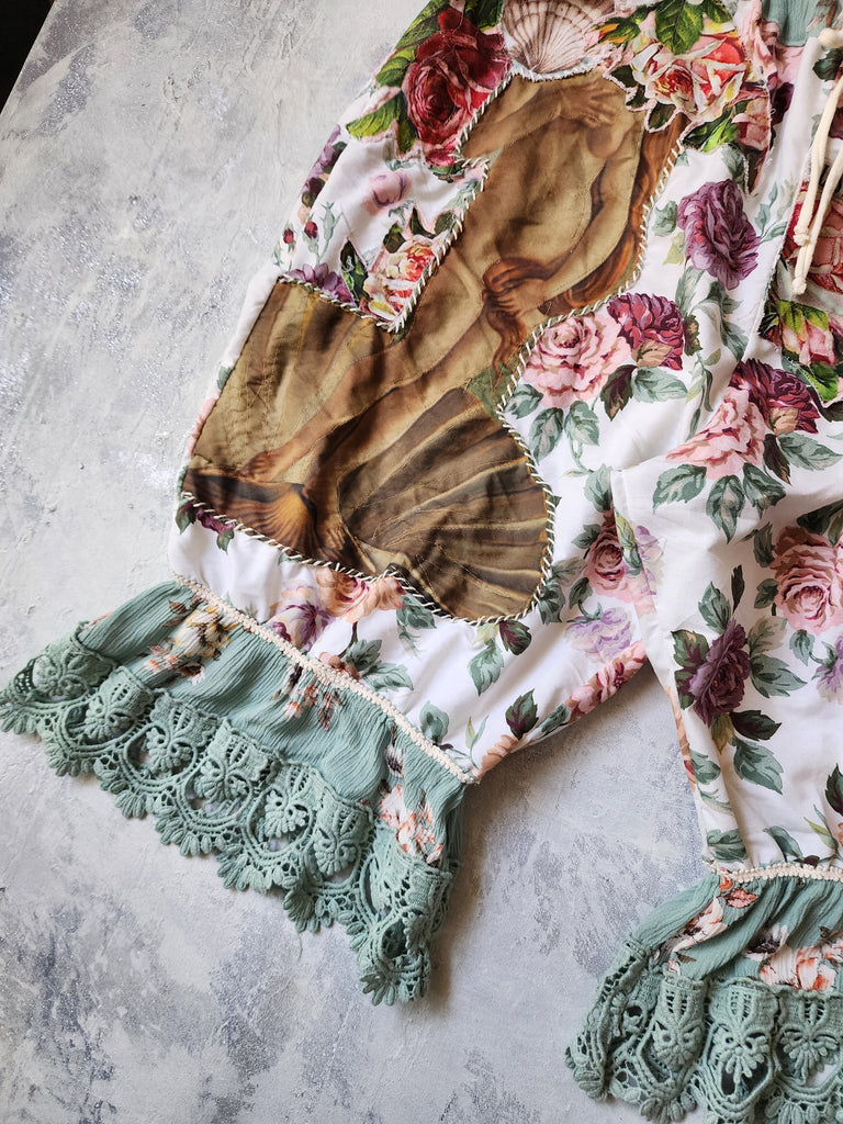 Venetian Rose / Bloomers Victorian Pants Shabby Chic Aplique Botticelli Venus Portrait Patchwork Romantic Chic Patched Avant-garde