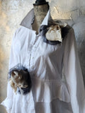 Larisa High-Low / Designer White Top Cottage Concept Avangard Artisan Rose Pin Capsule Collection Distressed European Vintage