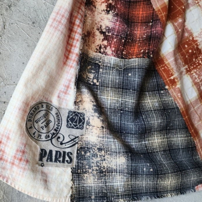 EVERY FALL I FALL IN LOVE  /Cottage Patched Avangard Coat Designer Jacket Artisan Distressed Buttondown Art