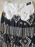 Country Lina / Authentic Boho Maxi Skirt Designer Upcycled European Cotton Denim Shabby Chic Concept Street wear