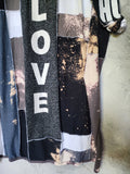 Love / Avant-garde Top Tunic Dress Black White Designer Up-cycled Clothing Patchwork Raw Vintage Cotton