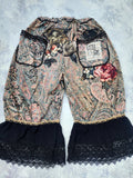 Renaissance Lore / Avant-garde Bloomers Victorian Pants Ruffles Rose Golden Lace Romantic Dark Academia Angel Aplique