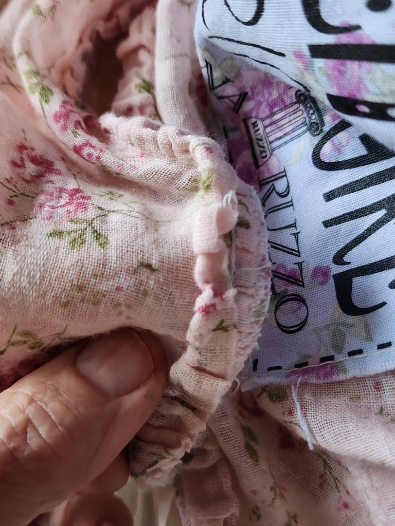 Lisette Gardens / Cottage Botanical Bandana Bowtie 100% Cotton Avantgarde Artisan Hand-Stitched Scarf Victorian Neck Wrap