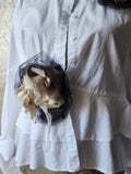 Larisa High-Low / Designer White Top Cottage Concept Avangard Artisan Rose Pin Capsule Collection Distressed European Vintage