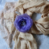 Wild Flower  / Boho Rose Choker Flower Brooch Clip Upcycled Magnolia Apple Blossom Upcycled Concept Store Made in USA