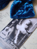 Edwardiana / Victorian Jabot Bow Tie Ocean Blue Velvet Choker Vintage Medallion Brooch Millennially Streetwear
