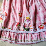 High Tea / Maxi Skirt Vintage Lace Cottage European Cotton Tea Cup Butterfly Rose Bird Boho style Upcycled Recycled Hand Stitched