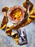Golden Frost / Cottage Jabot Silk Romantic Flower Fabric Rose Gold Camellia Bowtie Antique Lace 20th century 60s archives