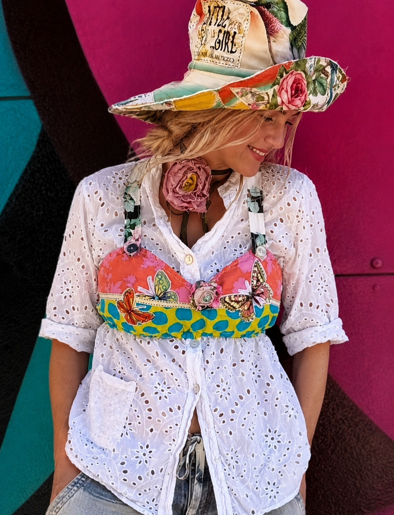 Garden Deluxe / New Age street-wear Avant-garde Accessories Crop-top Bralette Bra Cottagecore Bohemian Top Shabby Chic