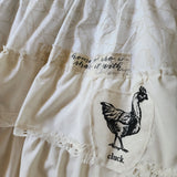OINK OINK /  Designer Maxi Skirt Boho Vintage Boro Patchwork Upcycled Antique Lace Sustainable Off-White Cotton Ruffle Skirt