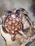 Turtle Beach / Patchwork Hunter Bucket Hat Floral Sculptured Designer Top Hat Quilt Patchwork Top Hat Vintage Cotton Hat