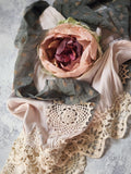 Shakespeare Talk / Cottage Jabot Silk Romantic Flower Fabric Rose Camellia Bowtie Antique Lace 20th century 60s archives