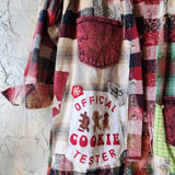 Too Late To Be Good / Cottage Patched Avangard Coat Designer Jacket Artisan Distressed Buttondown Art Flannel Long Top
