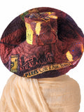 Melanitis Leda / Designer Top Hat Upcycled Raw Wide-Brim Butterfly Patched Artisan Hat Avant-Garde Sculptural Hat