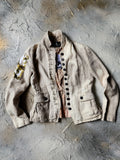 Guardian Soul / Designer Jacket Cottage Linen Patched Avangard Boho Artisan Distressed European Vintage