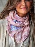 Lisette Gardens / Cottage Botanical Bandana Bowtie 100% Cotton Avantgarde Artisan Hand-Stitched Scarf Victorian Neck Wrap