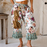 Venetian Rose / Bloomers Victorian Pants Shabby Chic Aplique Botticelli Venus Portrait Patchwork Romantic Chic Patched Avant-garde
