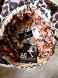 OP-La GURSON / Avant-Garde Top Hat Sculptured Designer French Garçon Cap Upcycled Leopard Raw Cut Patched