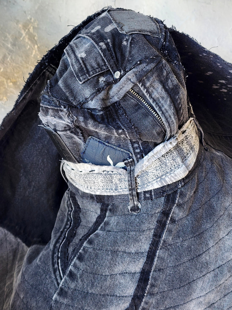 SPIRIT OF VENICE / Designer Top Hat Shabby Chic Hat Upcycled Distressed Denim Bohemian style Hat Hand Stitched Top Hat Patchwork