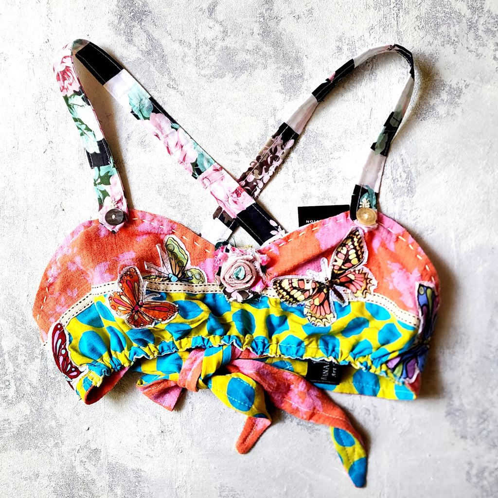Garden Deluxe / New Age street-wear Avant-garde Accessories Crop-top Bralette Bra Cottagecore Bohemian Top Shabby Chic