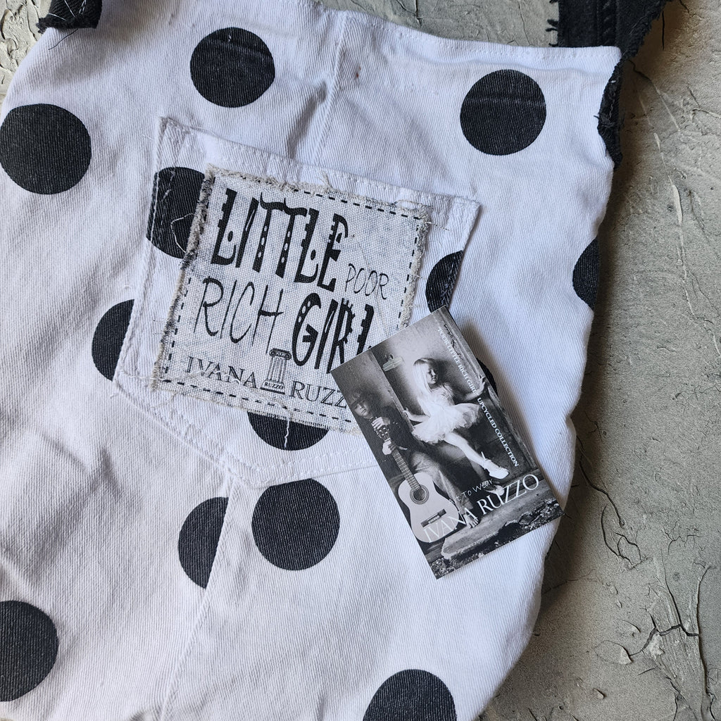 "Polka Polka Dot " / Boho Bag Red Rose Vintage Polkadot European Cotton Crossbody Designer appliqué logo