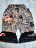 Renaissance Lore / Avant-garde Bloomers Victorian Pants Ruffles Rose Golden Lace Romantic Dark Academia Angel Aplique