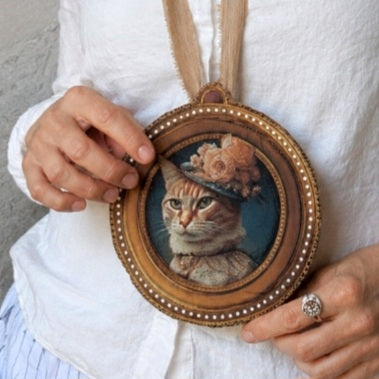 COTTAGECORE Millennial&nbsp;Queen / Cat Jabot Bow Tie Medallion Necklace Belt Concept Avantgarde Artisan Quilt Fabric