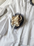 Larisa High-Low / Designer White Top Cottage Concept Avangard Artisan Rose Pin Capsule Collection Distressed European Vintage