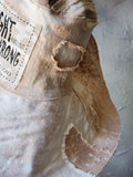 Comtesse La Fleur / Designer Top Hat Upcycled Raw Wide-Brim Rose Pin Pearl Embellishment Patched Artisan Hat