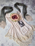 Shakespeare Talk / Cottage Jabot Silk Romantic Flower Fabric Rose Camellia Bowtie Antique Lace 20th century 60s archives
