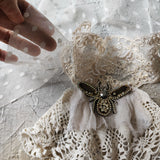 Busy Bee / Designer Techwear Upcycled Denim Tie Hippie Concept Boro Visvim Patchwork Upcycled Vintage Denim Contemporary Jabot