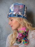 British Lord / Designer Top Hat Upcycled Raw Patch Dog Cameo Gold Frame Artisan Hat Artisan Hat Avant-Garde Sculptural Hat