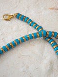 Snake Island / Surf Choker Natural Blue Stone Turquoise Unique Beaded Necklace for Men